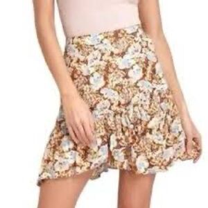 Free People Nadia Floral Ruffle Miniskirt
